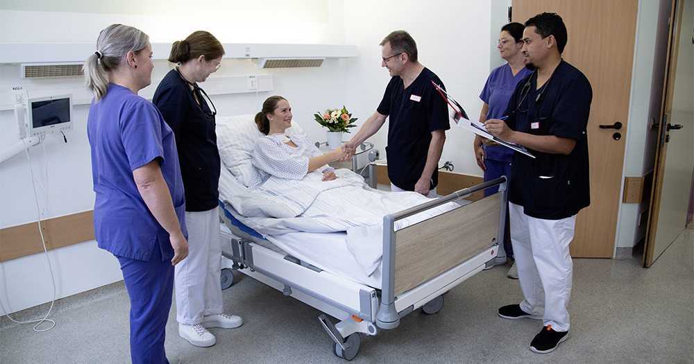 Visite im Krankenhaus